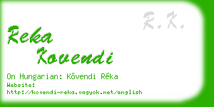 reka kovendi business card
